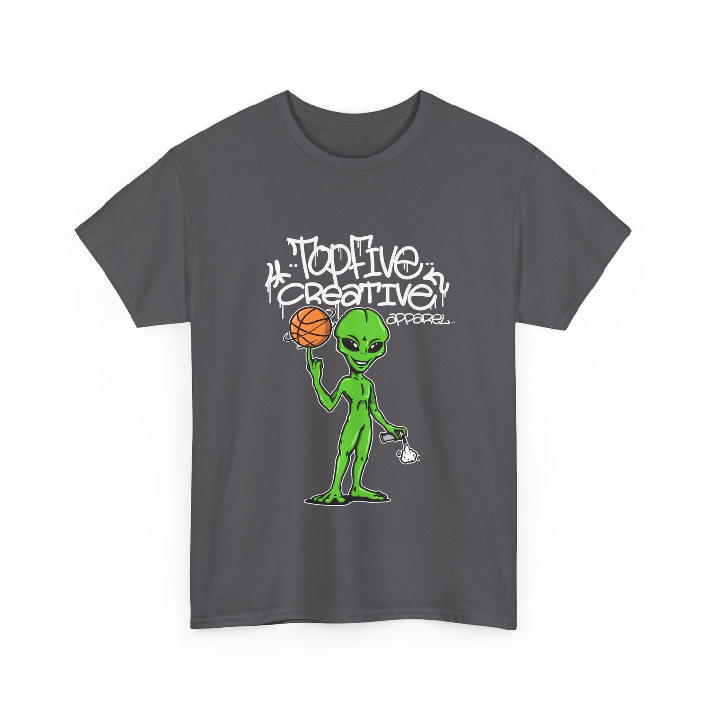 Alien Basketball Graphic Tee — "Top Five Creative" Streetwear