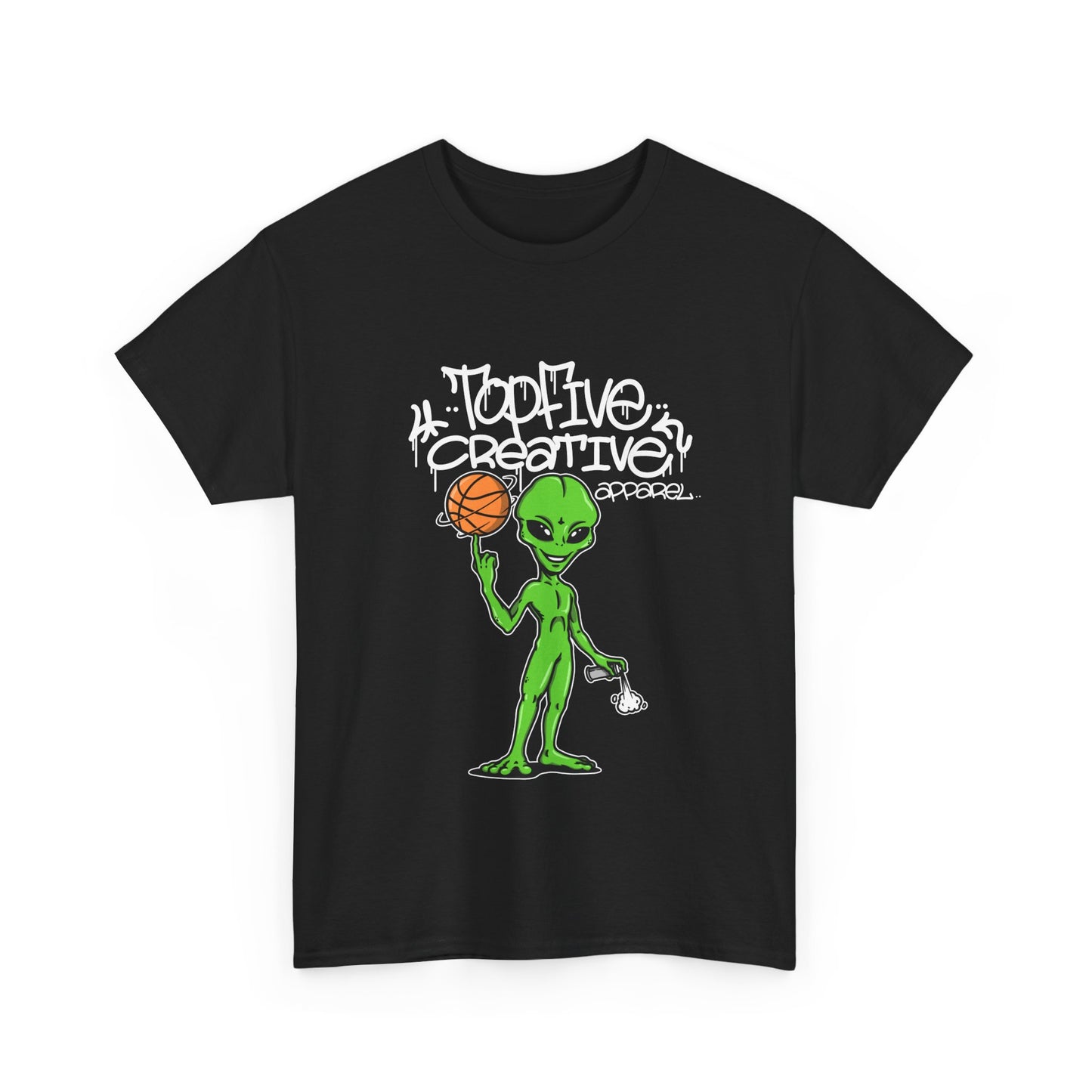 Alien Basketball Graphic Tee — "Top Five Creative" Streetwear