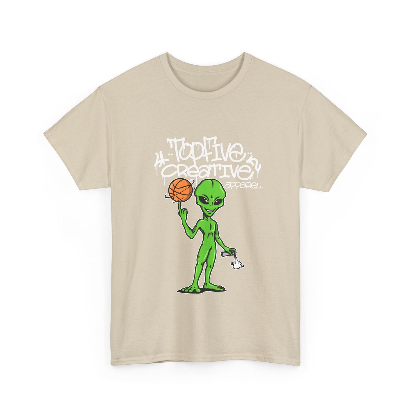 Alien Basketball Graphic Tee — "Top Five Creative" Streetwear