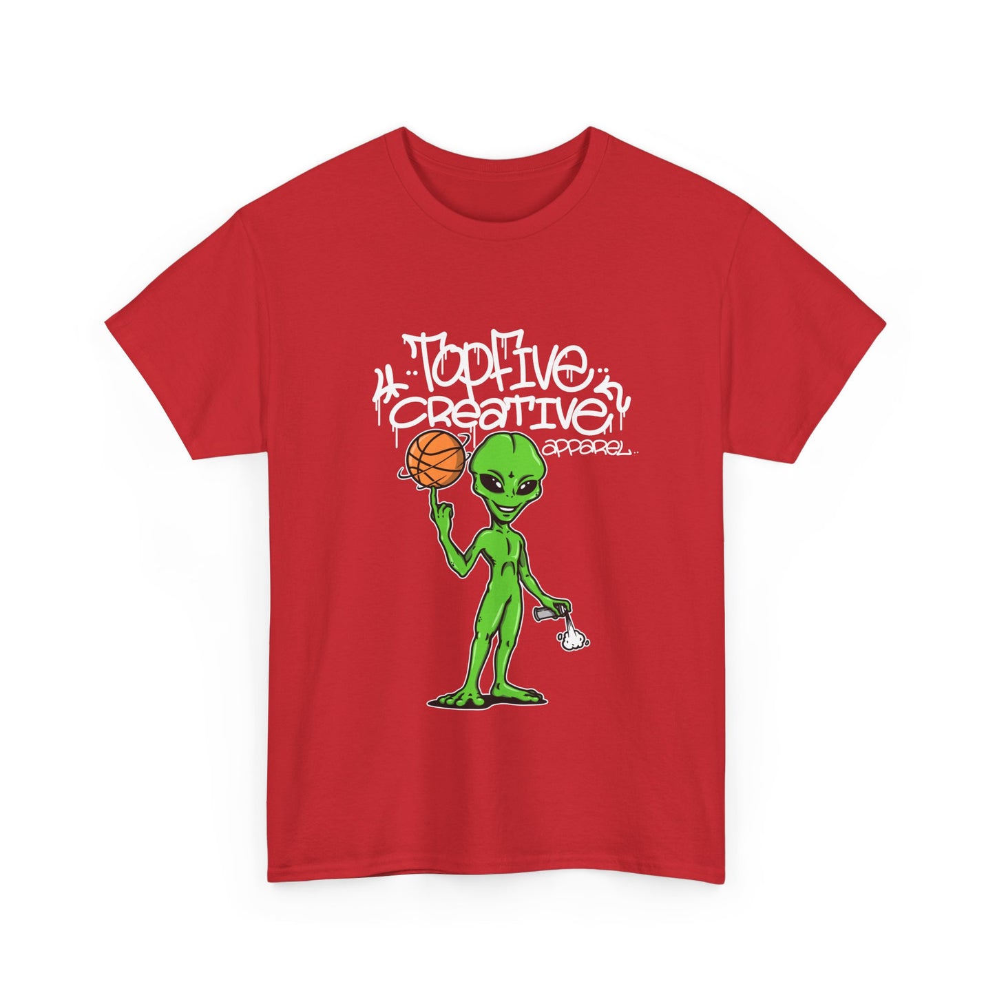 Alien Basketball Graphic Tee — "Top Five Creative" Streetwear