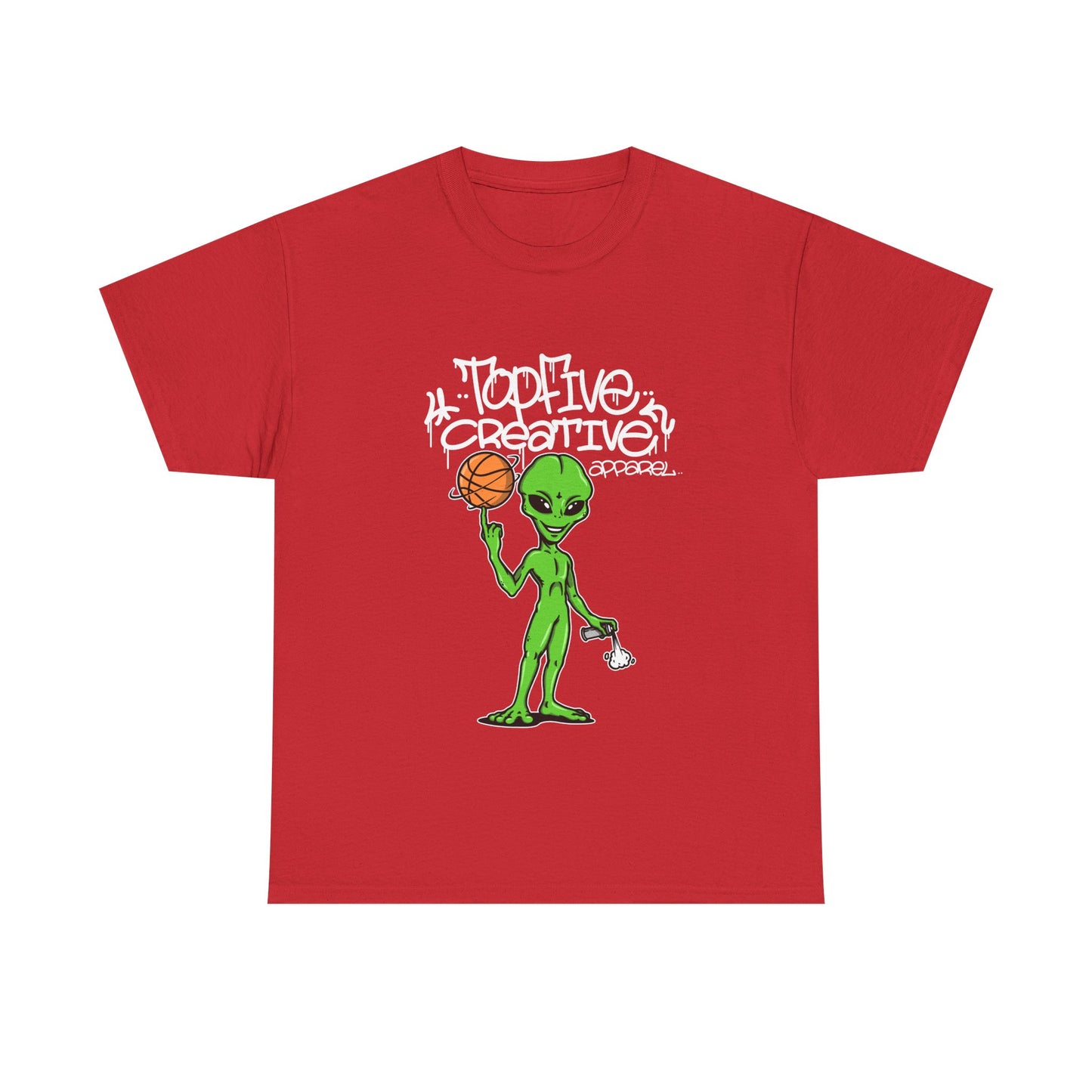 Alien Basketball Graphic Tee — "Top Five Creative" Streetwear