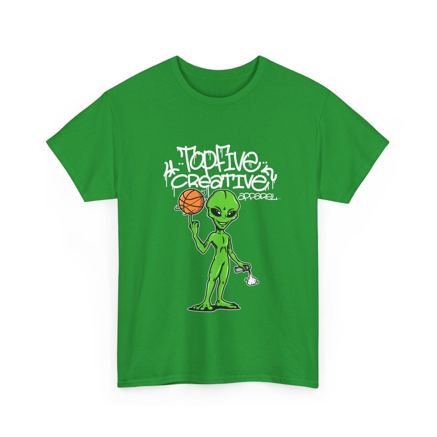 Alien Basketball Graphic Tee — "Top Five Creative" Streetwear
