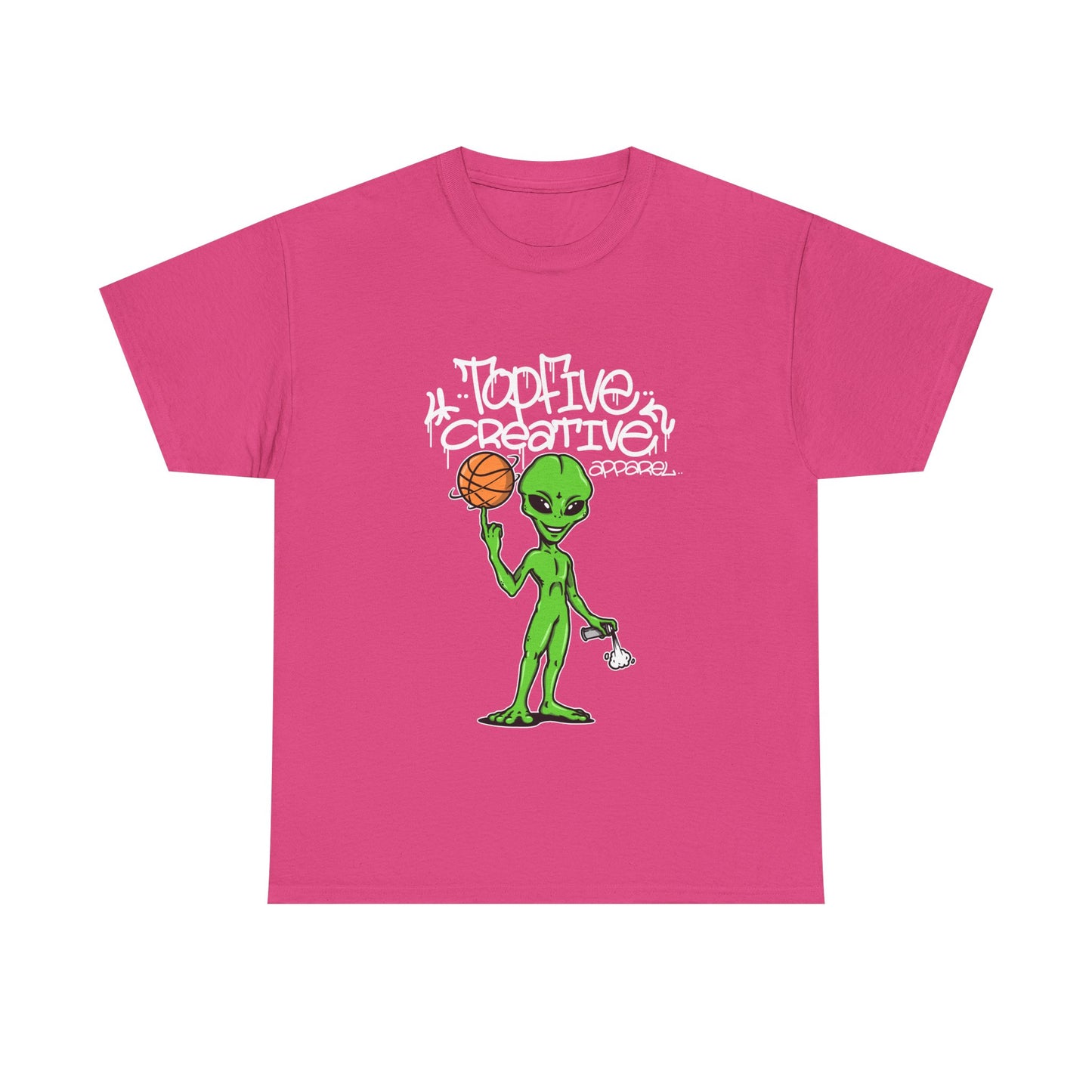 Alien Basketball Graphic Tee — "Top Five Creative" Streetwear