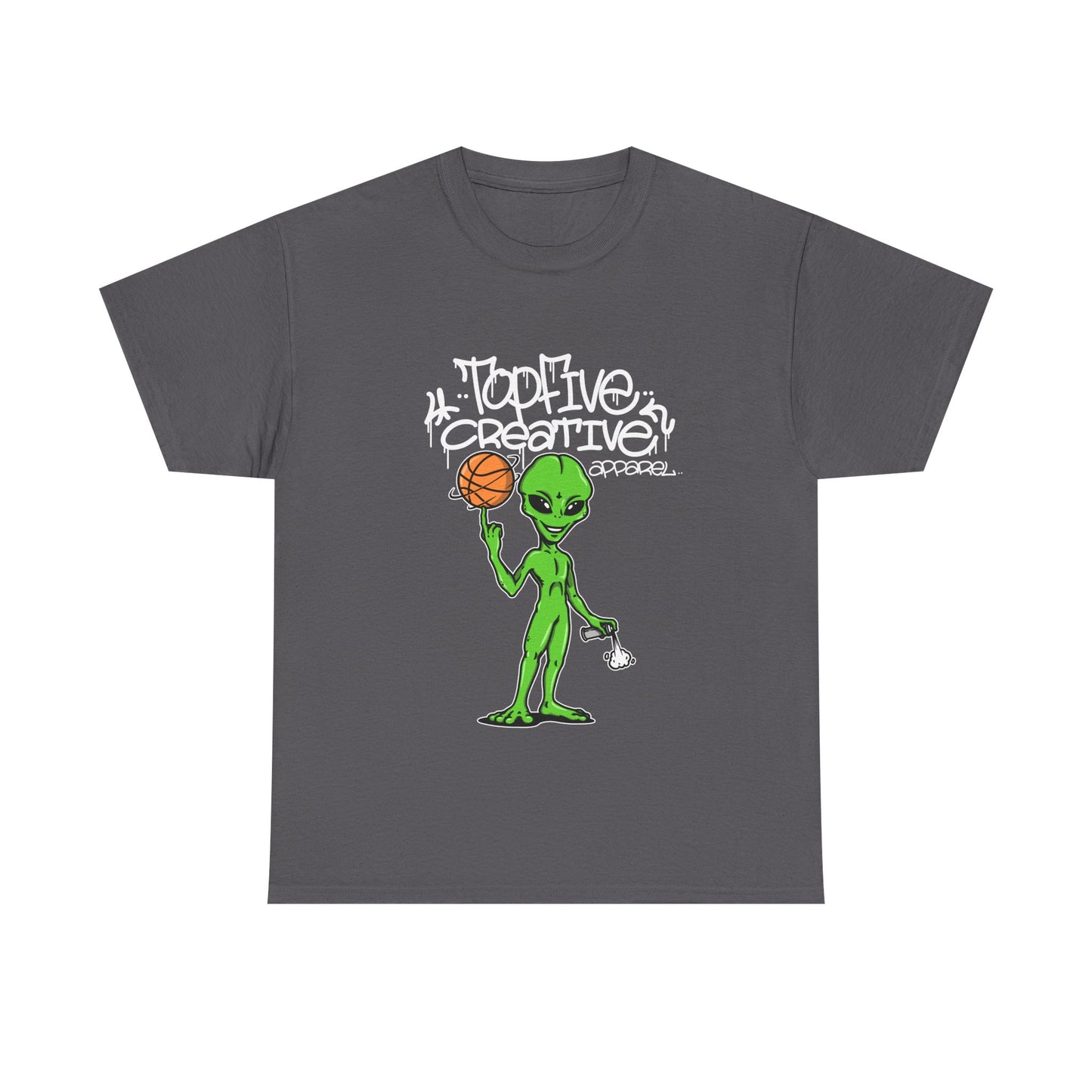 Alien Basketball Graphic Tee — "Top Five Creative" Streetwear