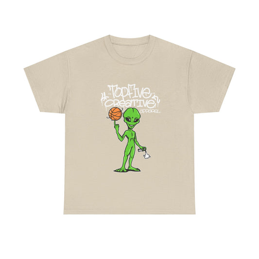 Alien Basketball Graphic Tee — "Top Five Creative" Streetwear