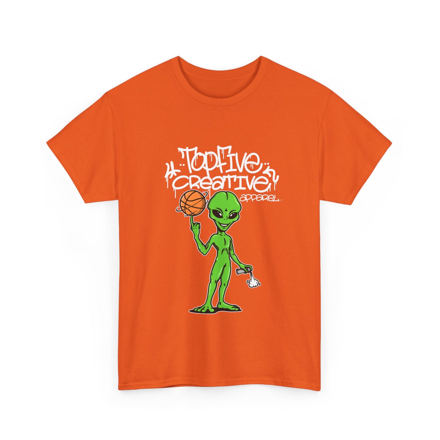 Alien Basketball Graphic Tee — "Top Five Creative" Streetwear