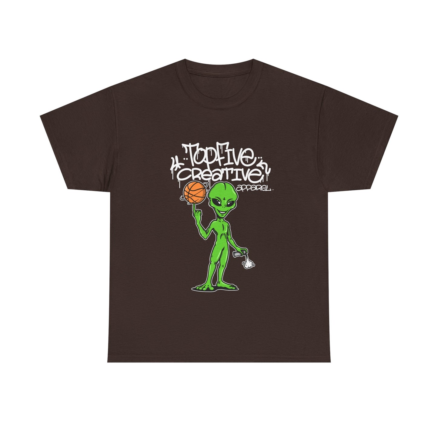Alien Basketball Graphic Tee — "Top Five Creative" Streetwear